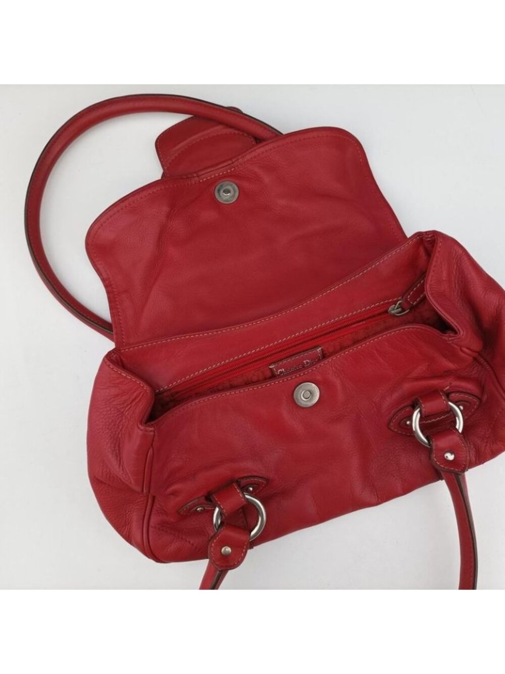 ★SOLD★ Dior Cdlogo Red Leather Handbag - Picture 13 of 16